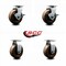 Service Caster 4'' High Temp Phenolic Caster Set with Bronze Bearings 2 Brakes 2 Rigid, 4PK SCC-20S420-PHBZHT-TLB-2-R-2 - alternate 4